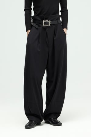 Image of EQUALNEAR - Groundline Wide Pants (Black)