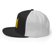 Image 6 of Black White Trucker Cap Embroidered Miloman Yellow Dog