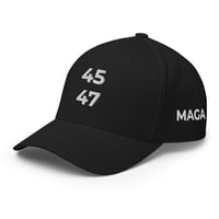 Image 5 of 45 47 MAGA USA FLAG Close Back - Alina Habba Structured Twill Cap