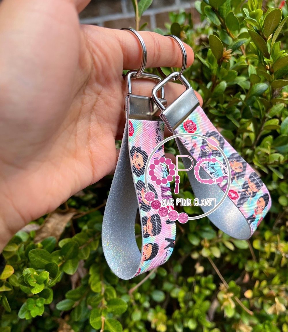 Image of Como La Flor Selena Wristlet/ KEY FOB 