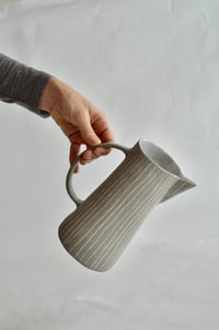 Image 2 of Speckled Grey Pitcher – Slab Built with Porcelain Inlay