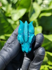 Image 6 of Small size Opaque Aqua solid DragonHead Pendant