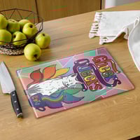 Image 2 of Cheers Queers Glass Cutting Board