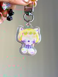 Image 3 of cat and puppy acrylic charm 