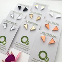 Image 2 of Náušnice / Earrings Triangle Mirror n Bnw