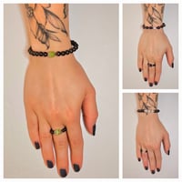 Image 2 of The Big Stone Magnetic Ring w/ Antique Silver Caps Collection