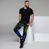 BOSSFITTED Black Neon Green and Blue Men's Joggers