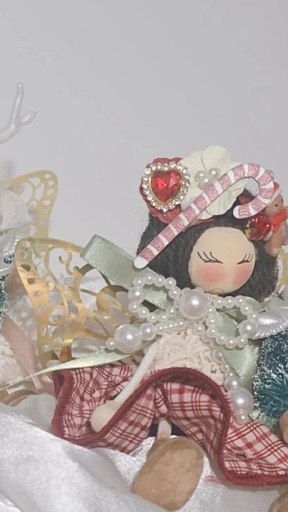 Image of Ready to post ' Red Winter Whimsy Fairy