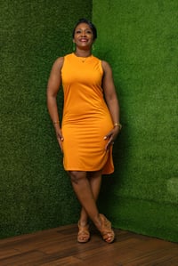 Image 2 of Sleeveless Tunic Dress-Tangerine 