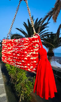 Image 4 of Red gold statement bag