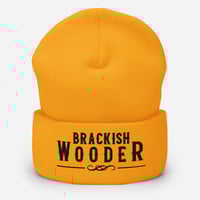 Image 7 of Brackish Wooder – Embroidered Cuffed Beanie (Black Logo)