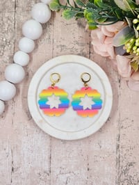 Image 2 of Floral Rainbow Earrings