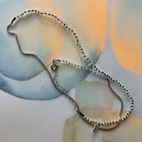 Image 3 of dainty moon pearl necklace
