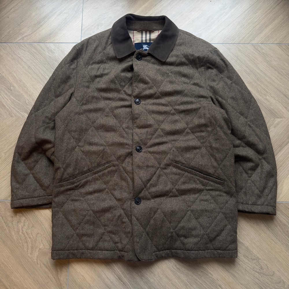 Image of Burberry Wool Button Up Trench Coat, Size XL