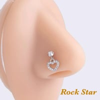 Image 2 of Heart Stud Nose Rings