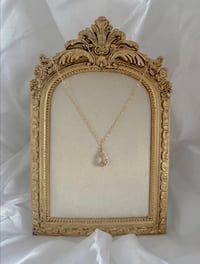 Image 2 of Clear glass floral teardrop necklace