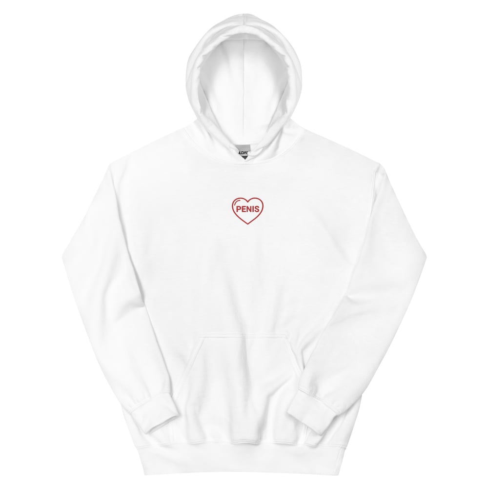 Penis Heart Embroidered Hoodie