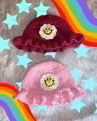 Image 3 of Smiley Daisy Crochet Bucket Hat