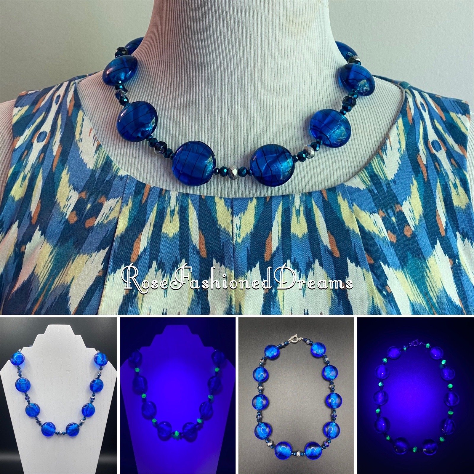 Chunky Royal Cobalt Blue Crystal Rhinestone Silver Formal Evening Necklace  Set Elegant Costume Jewelry | Blue crystal necklace, Aqua jewelry, Etsy  earrings gold