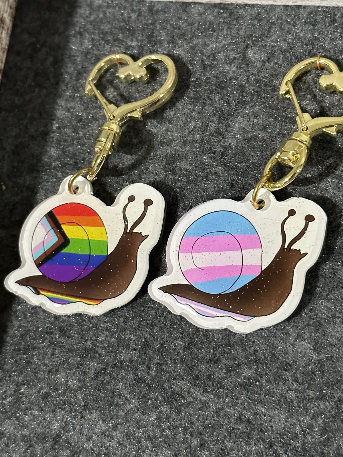 Image of Pride Parade Snail Acrylic Keychain