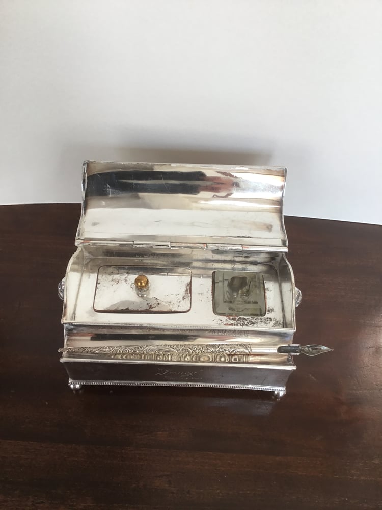 Image of Antique Desk Box Inkstand