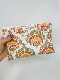 Image 3 of Pochette à livre matelassé indien beige orange rose jaune vert