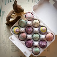 Image 1 of Set of 12 Spun Cotton Eggs, Vintage Easter Style (2 sets available)