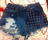 Custom Vintage Studded Shorts