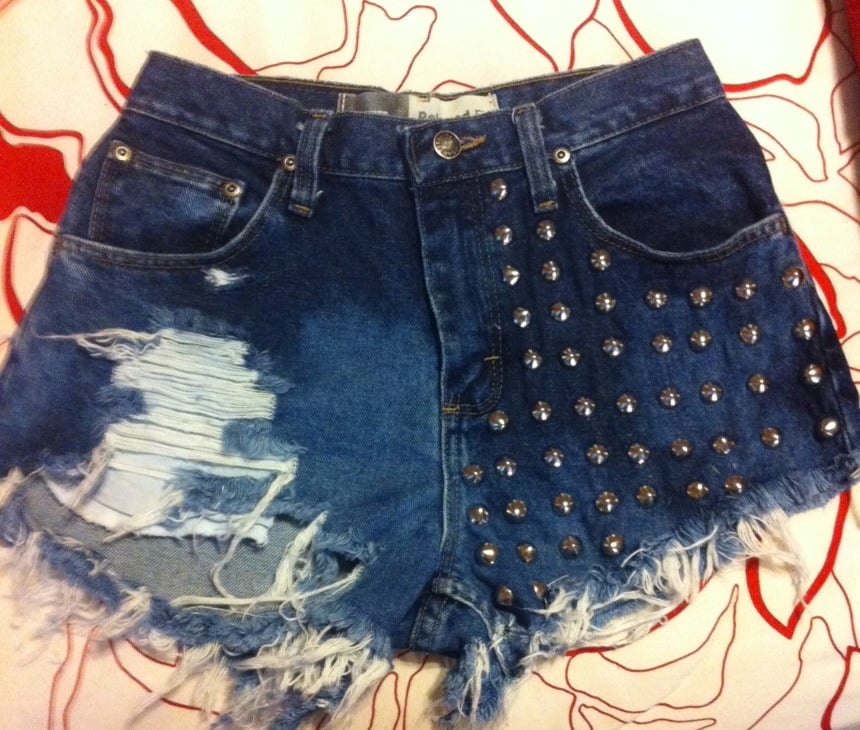 Custom Vintage Studded Shorts