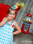 Image of Rainbow Hearts - TURQUOISE Chevron JUMPER DRESS