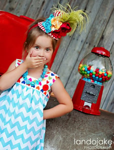 Image of Rainbow Hearts - TURQUOISE Chevron JUMPER DRESS