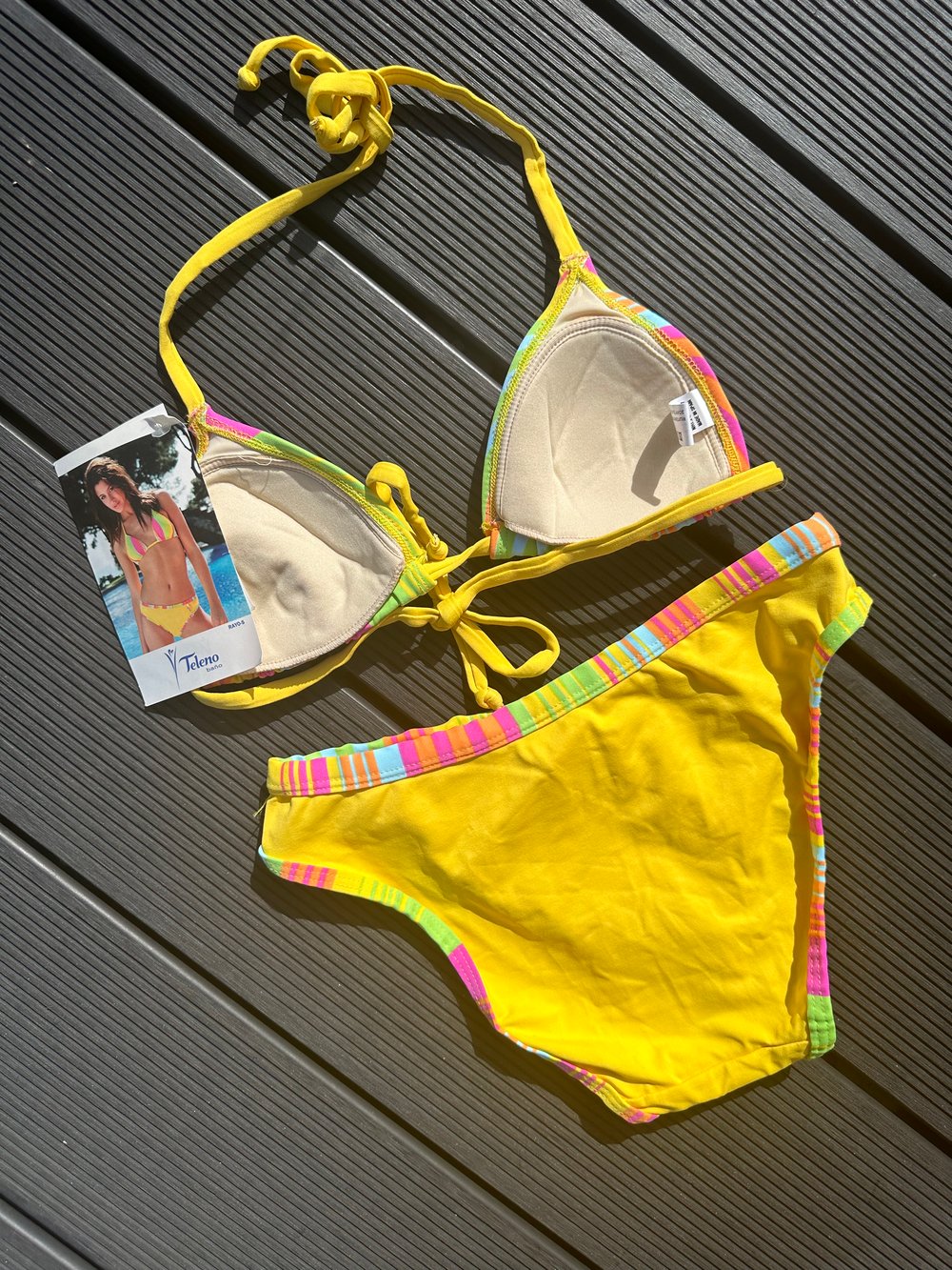 Image of 90's Pastel Rainbow Bikini 6-8