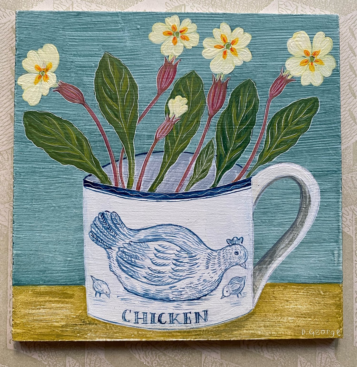 Image of Chicken cup and early Primroses