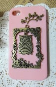 Image of Forest Owl branch pink iPhone Case fits for iPhone 4 Case, iPhone 4s Case, iPhone 4 Hard Case