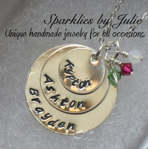 Image of My 3 Wishes - Personalized hand stamped sterling silver necklace