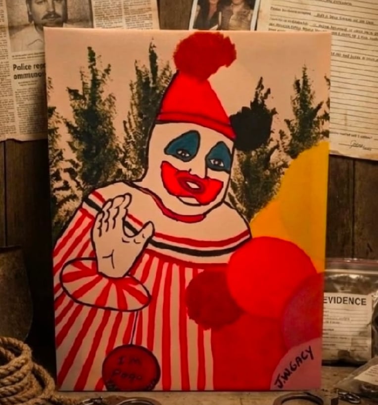 Image of Painted Silence Jogn Wayne Gacy Canvas Art