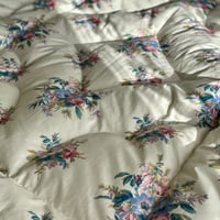 Image 5 of Small Double True Vintage Glazed Cotton Floral Bouquet Eiderdown