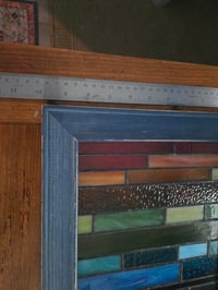 Image 2 of Stained glass rainbow panel with 3 D butterfly