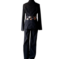 Image 4 of Y2K Embroidered Floral  Two Piece Suit - Bisou Bisou - Size 6