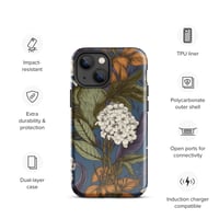 Image 16 of Art Nouveau Inspired Blue, Orange and White Boho Hippie Floral Sketch Tough Case for iPhone®