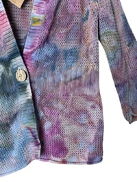 Image 5 of ♻️ UPCYCLED M Sweater Cardigan in Earthy Watercolor Ice Dye