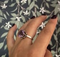 Incroyable bague solitaire du XIXème siècle, poinçon sanglier et améthyste, Taille 55