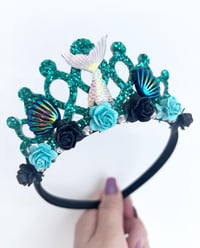 Image 3 of Halloween Mermaid tiara crown hair accessories party props 
