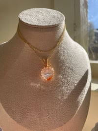 Image 4 of Gold Fire Quartz Heart  Crystal necklace