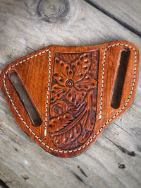 Flower Tooled Leather Knife Sheath