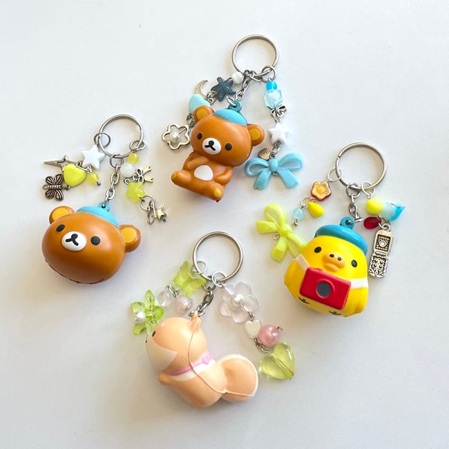 rilakkuma world plush keychains