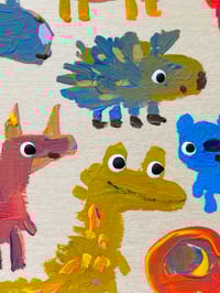 Image 3 of Colorful Friends Original with Little Moth 