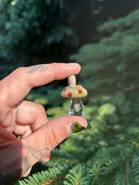 “where’s waldo?” mushroom pendant