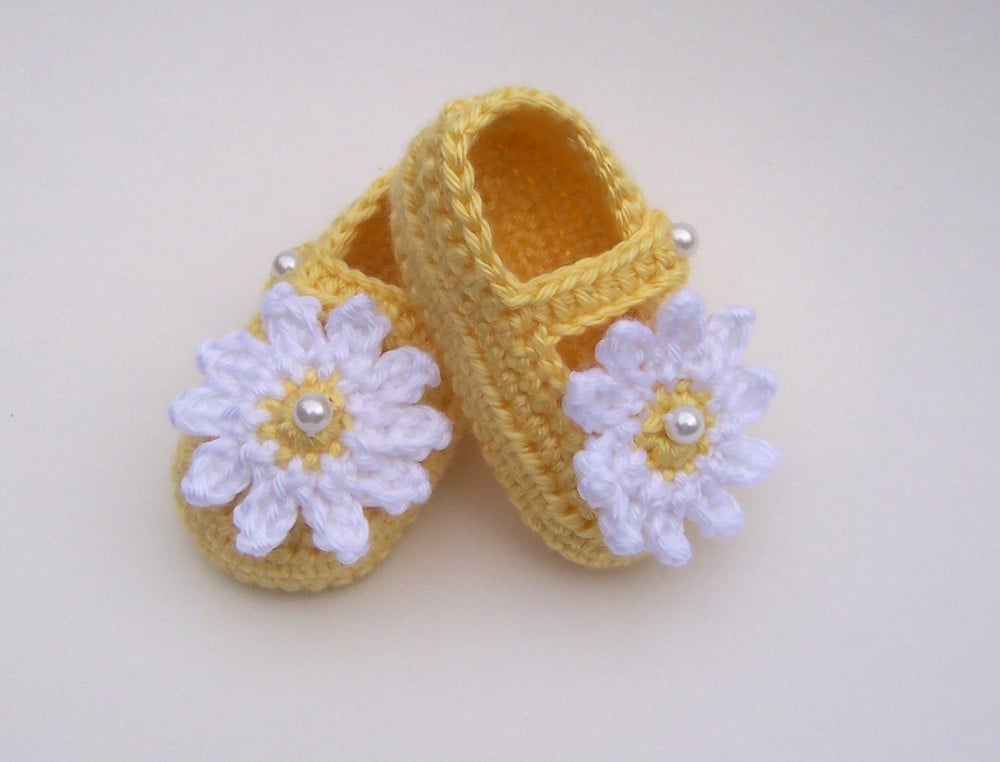 Crochet mary jane hot sale baby shoes