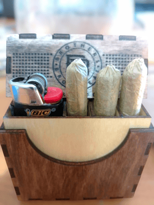 Image of Smoker’s Delight - Custom Wood Rolling Tray with Personalized Joint Case